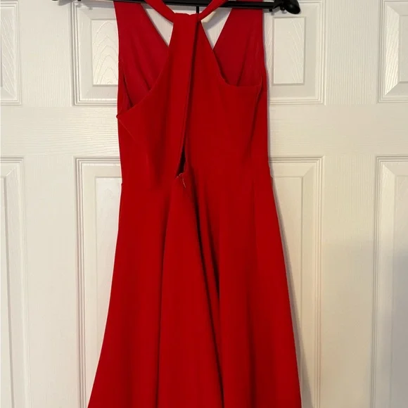 Lulu's Bold Red V-Neck Sleeveless Midi Dress - Picture 2 of 3